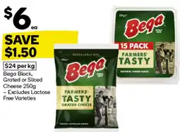 Woolworths Bega Block, Grated or Sliced Cheese offer