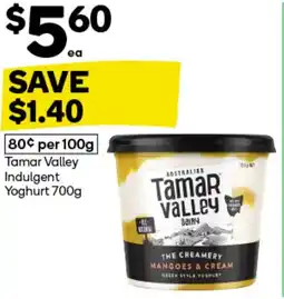 Woolworths Tamar Valley Indulgent Yoghurt offer