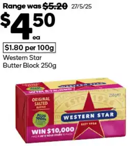 Woolworths Western Star Butter Block offer