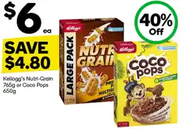 Woolworths Kellogg's nutri-grain or coco pops offer