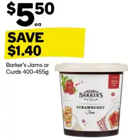 Woolworths Barker's Jams or Curds offer
