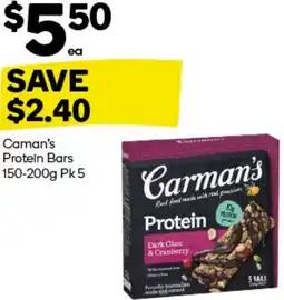 Woolworths Carman's Protein Bars offer