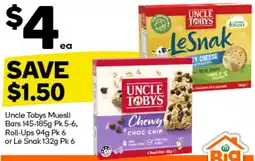 Woolworths Uncle tobys muesli bars, roll-ups offer