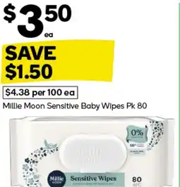 Woolworths Millie moon sensitive baby wipes offer