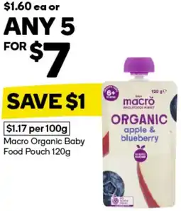 Woolworths Macro Organic Baby Food Pouch offer