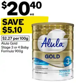Woolworths Alula Gold Stage 3 or 4 Baby Formula offer