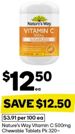 Woolworths Nature's Way Vitamin C Chewable Tablets offer