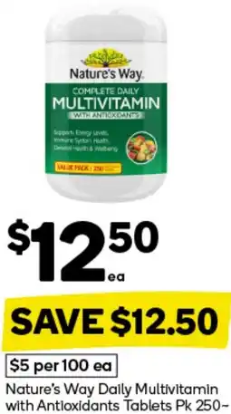 Woolworths Nature's Way Daily Multivitamin with Antioxidants Tablets offer
