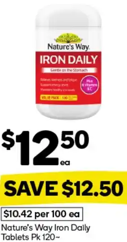Woolworths Nature's Way Iron Daily Tablets offer