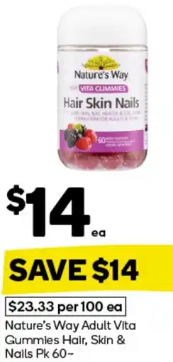 Woolworths Nature's Way Adult Vita Gummies Hair, Skin & Nails offer