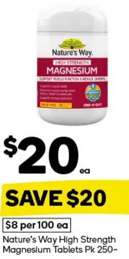 Woolworths Nature's Way High Strength Magnesium Tablets offer