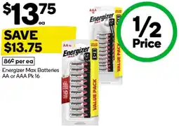 Woolworths Energizer Max Batteries offer