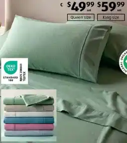 ALDI Organic Cotton Flannelette Sheet Set - Queen Size offer