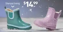 ALDI Children's Sherpa Lined Rainboots offer
