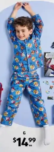 ALDI Licensed Children's Flannelette PJs Licensed Blanket offer