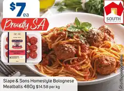 Foodland Slape & Sons Homestyle Bolognese Meatballs offer
