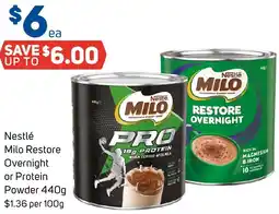 Foodland Nestlé Milo Restore Overnight or Protein Powder offer