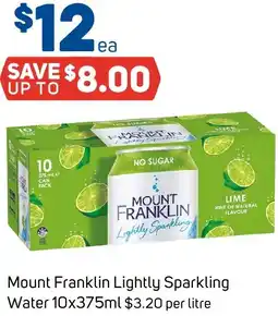 Foodland Mount Franklin Lightly Sparkling Water offer