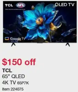 Costco Tcl 65” Qled 4k tv offer