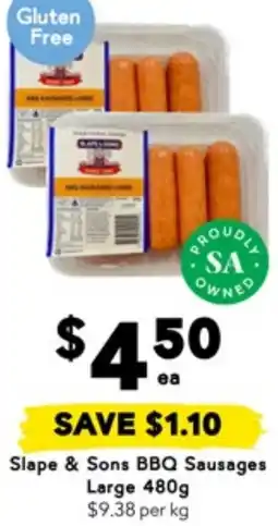 Drakes Slape & Sons BBQ Sausages Large offer