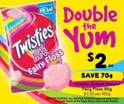 Drakes Twisties Zooper Dooper Fairy Floss offer