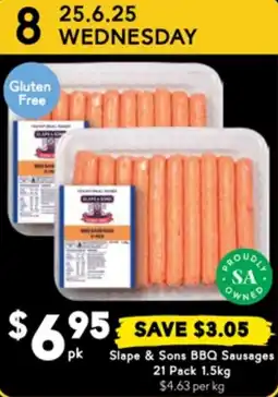 Drakes Slape & Sons BBQ Sausages offer