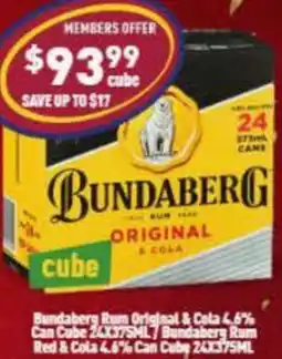 Liquor Legends Bundaberg Rum Original & Cola offer