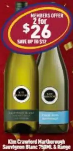 Liquor Legends Kim Crawford Marlborough Sauvignon Blanc & Range offer
