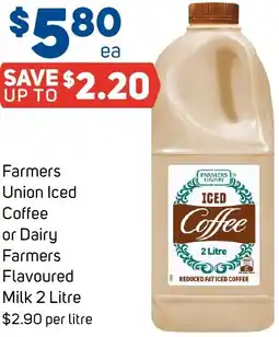 Foodland Farmers Union Iced Coffee or Dairy Farmers Flavoured Milk offer
