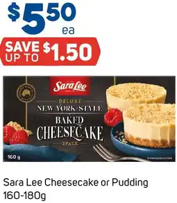 Foodland Sara Lee Cheesecake or Pudding offer