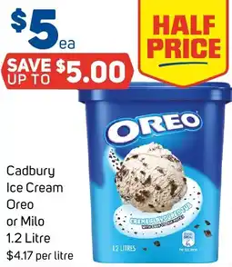 Foodland Cadbury Ice Cream Oreo or Milo offer