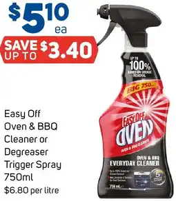 Foodland Easy Off Oven & BBQ Cleaner or Degreaser Trigger Spray offer