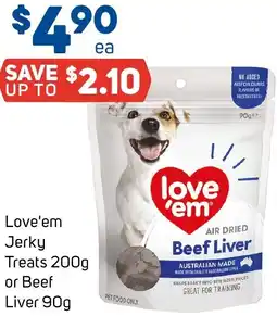 Foodland Love'em Jerky Treats or Beef Liver offer