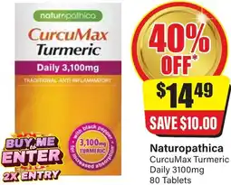 Chemist Discount Centre Naturopathica CurcuMax Turmeric Daily offer