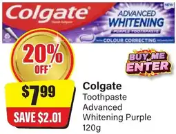 Chemist Discount Centre Colgate Toothpaste Advanced Whitening Purple offer