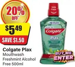 Chemist Discount Centre Colgate Plax Mouthwash Freshmint Alcohol Free offer
