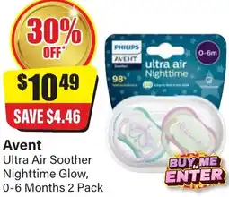 Chemist Discount Centre Avent Ultra Air Soother Nighttime Glow offer