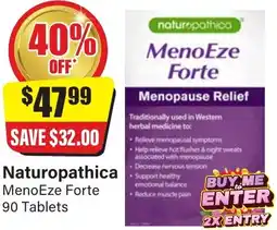 Chemist Discount Centre Naturopathica MenoEze Forte offer