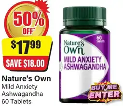 Chemist Discount Centre Nature's Own Mild Anxiety Ashwagandha offer
