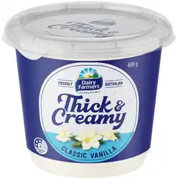 IGA Dairy Farmers Thick & Creamy Yoghurt 550‑600g Selected Varieties offer