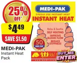 Chemist Discount Centre Medi-pak instant heat pack offer