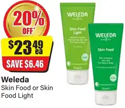 Chemist Discount Centre Weleda Skin Food or Skin Food Light offer