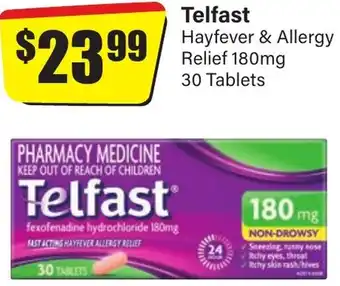 Chemist Discount Centre Telfast Hayfever & Allergy Relief offer