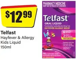 Chemist Discount Centre Telfast Hayfever & Allergy Kids Liquid offer