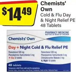 Chemist Discount Centre Chemists' Own Cold & Flu Day & Night Relief PE offer