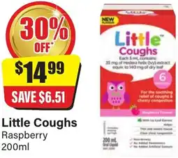 Chemist Discount Centre Little Coughs Raspberry offer