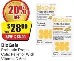 Chemist Discount Centre BioGaia Probiotic Drops Colic Relief or With Vitamin D offer