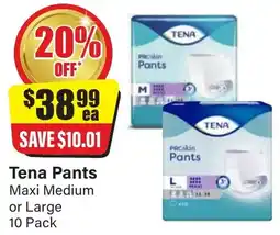 Chemist Discount Centre Tena Pants Maxi Medium or Large offer