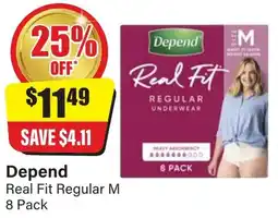Chemist Discount Centre Depend Real Fit Regular M offer