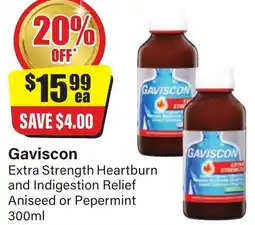 Chemist Discount Centre GAVISCON Extra Strength Heartburn and Indigestion Relief Aniseed or Pepermint offer